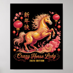 Feestelijk 2026 Jaar Van Crazy Horse Dame Sinds 26 Poster
