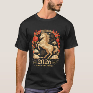 Feestelijk 2026 Jaar Van Het Paard Fortune Dame Ma T-shirt