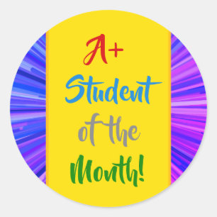 Feestelijk "A+ Student of the Month!" Sticker