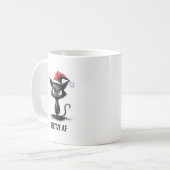 Feestelijk AF Grappige Kat Kerstmis Koffiemok (Voorkant links)