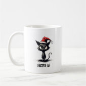 Feestelijk AF Grappige Kat Kerstmis Koffiemok (Links)