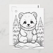Feestelijk beer kinder kleurstof Briefkaart (Voorkant / Achterkant)