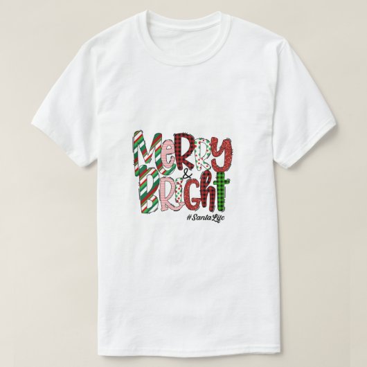 Feestelijk bewerkbaar Merry Christmas T-shirt (Design voorkant)