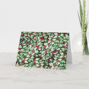 Feestelijk blad Kerst waterverf schilderij Feestdagen Kaart