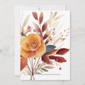 Feestelijk Bloemenboeket Thanksgiving Diner Kaart (Achterkant)