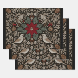 feestelijk borduurwerk inpakpapier vel