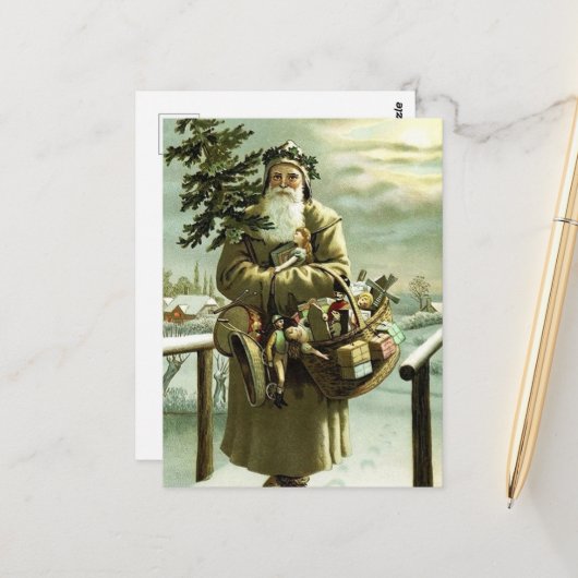 feestelijk Briefkaart kerst kerstkerstfeestdag (Voorkant / Achterkant in situ)