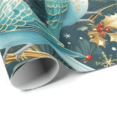 Feestelijk Budgie Kerstcadeau inpakpapier (Rol Hoek)