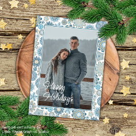 Feestelijk Chique Bloemen Mandala Sneeuwvlokken pa Kaart