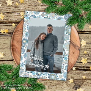 Feestelijk Chique Bloemen Mandala Sneeuwvlokken pa Kaart