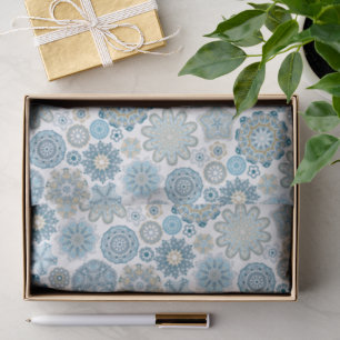 Feestelijk Chique Bloemen Mandala Sneeuwvlokken pa Tissuepapier