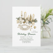 Feestelijk Country Boho Kerstdiner Kaart (Staand voorkant)