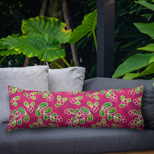 Feestelijk Cranberry Fruit Pattern, Fuchsia Lichaamskussen