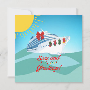 feestelijk cruiseschip feestdagenkaart