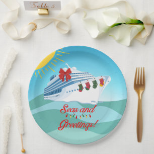 feestelijk cruiseschip papieren bordje