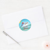feestelijk cruiseschip ronde sticker (Envelop)