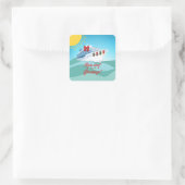 feestelijk cruiseschip vierkante sticker (Tas)