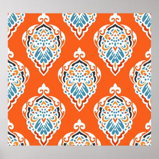 Feestelijk damast dessin, elegant design. poster (Voorkant)