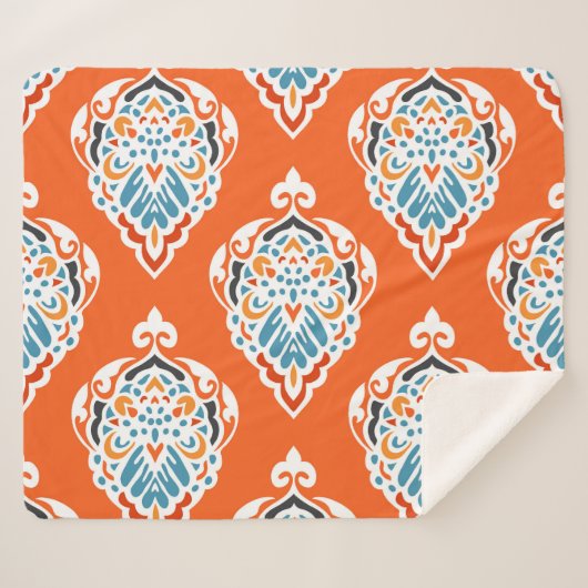 Feestelijk damast dessin, elegant design. sherpa deken (Voorkant (horizontaal))