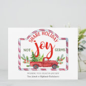 Feestelijk, delen vakantie vreugde niet ziektekiem kaart (Staand voorkant)