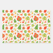 feestelijk en kleurrijk kerstpatroon inpakpapier vel (Voorkant)