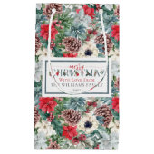 Feestelijk Foliage Bloemen Kerstmis Vakantie Patro Klein Cadeauzakje (Voorkant)