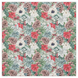 Feestelijk Foliage Bloemen Kerstmis Vakantie Patro Stof