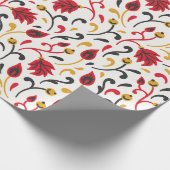 Feestelijk Folk Art Patroon Wrapping Papier (Hoek)