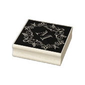 Feestelijk gebladerte Art Deco Monogram Vakantie Rubberstempel (Stempel)