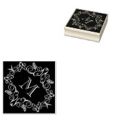 Feestelijk gebladerte Art Deco Monogram Vakantie Rubberstempel (Gestempeld)
