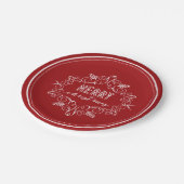 Feestelijk gebladerte Art Deco Vrolijk Kerstfeest Papieren Bordje (Gekanteld)