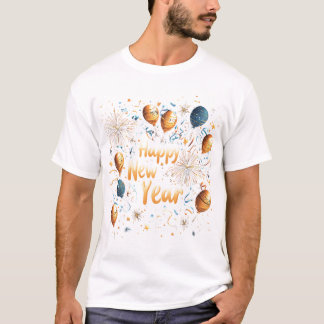 Feestelijk Gelukkig Nieuwjaar Ballon Celebration D T-shirt