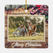 Feestelijk gepersonaliseerd kerstornament keramisch ornament (Achterkant)