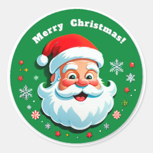 Feestelijk gezicht van Kerstman Ronde Sticker