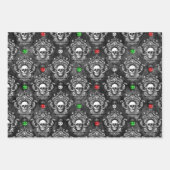 Feestelijk Gotische Schedel Kerst Wrapping Papier Inpakpapier Vel (Voorkant)