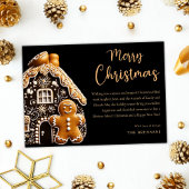Feestelijk Goud Gingerbread Vrolijk Kerstfeest Feestdagenkaart