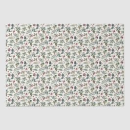 Feestelijk groen Elegant Bloemenpatroon Kerstmis Tissuepapier