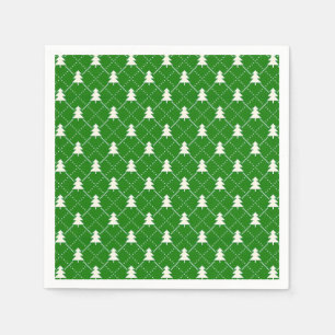 Feestelijk groen kerstboompatroon servet