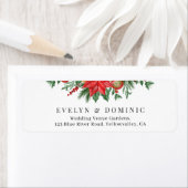 Feestelijk groen Kerstbruiloft Retouradres Etiket (Insitu)