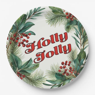 Feestelijk groen kerstscript papieren bordje