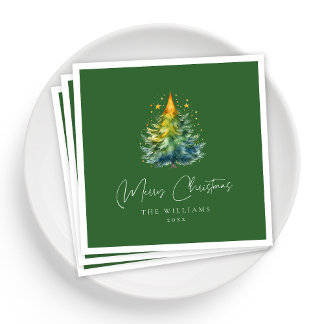 Feestelijk Groen Script Kerstservetten Servet