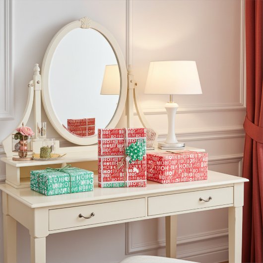 Feestelijk Helder en Kleurrijk "HO! HO! HO! Christ Inpakpapier Vel