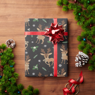 Feestelijk hertenpatroon voor kerstwrap cadeaupapier