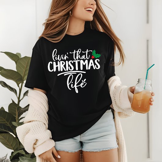 Feestelijk Holly Typografisch Kerstleven Tri-Blend Shirt