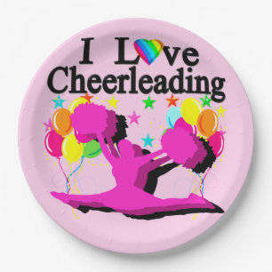 FEESTELIJK IK HOU VAN CHEERLEADING PAPIEREN BORDEN BORDJE