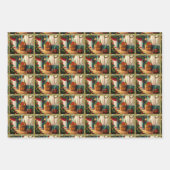 Feestelijk ingerichte kamer, traditionele kerst inpakpapier vel (Voorkant 2)