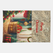 Feestelijk ingerichte kamer, traditionele kerst theedoek (Horizontaal)