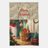 Feestelijk ingerichte kamer, traditionele kerst theedoek (Verticaal)