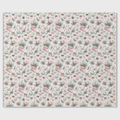 Feestelijk inpakpapier met ornamenten (Vlak)