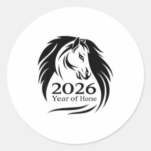 Feestelijk Jaar Van Het Vuurpaard 2026 Chinees Nie Ronde Sticker